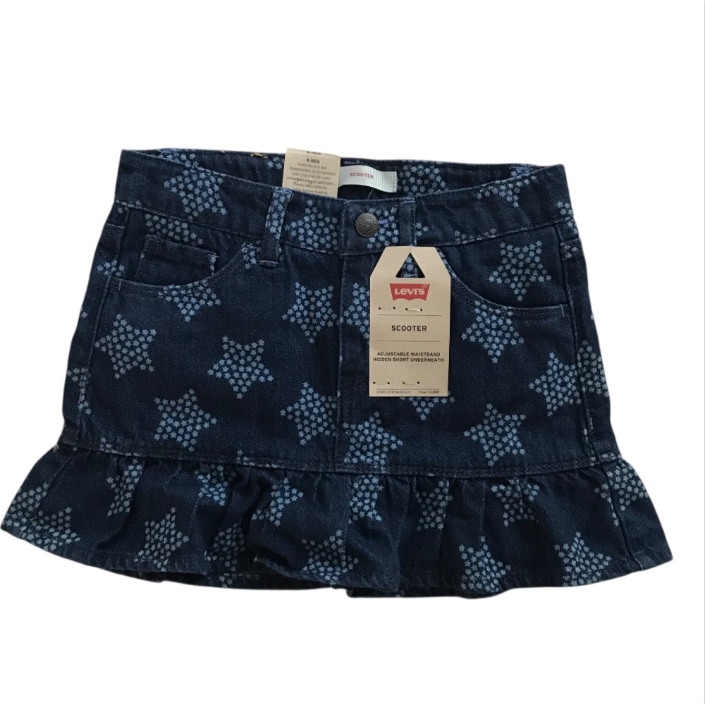 Levi's Dark Blue Denim Skirt with Subtle Star Design
